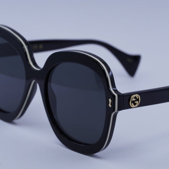 Gucci GG1240S 001 Sunglasses Black Round Frame, Grey Lenses